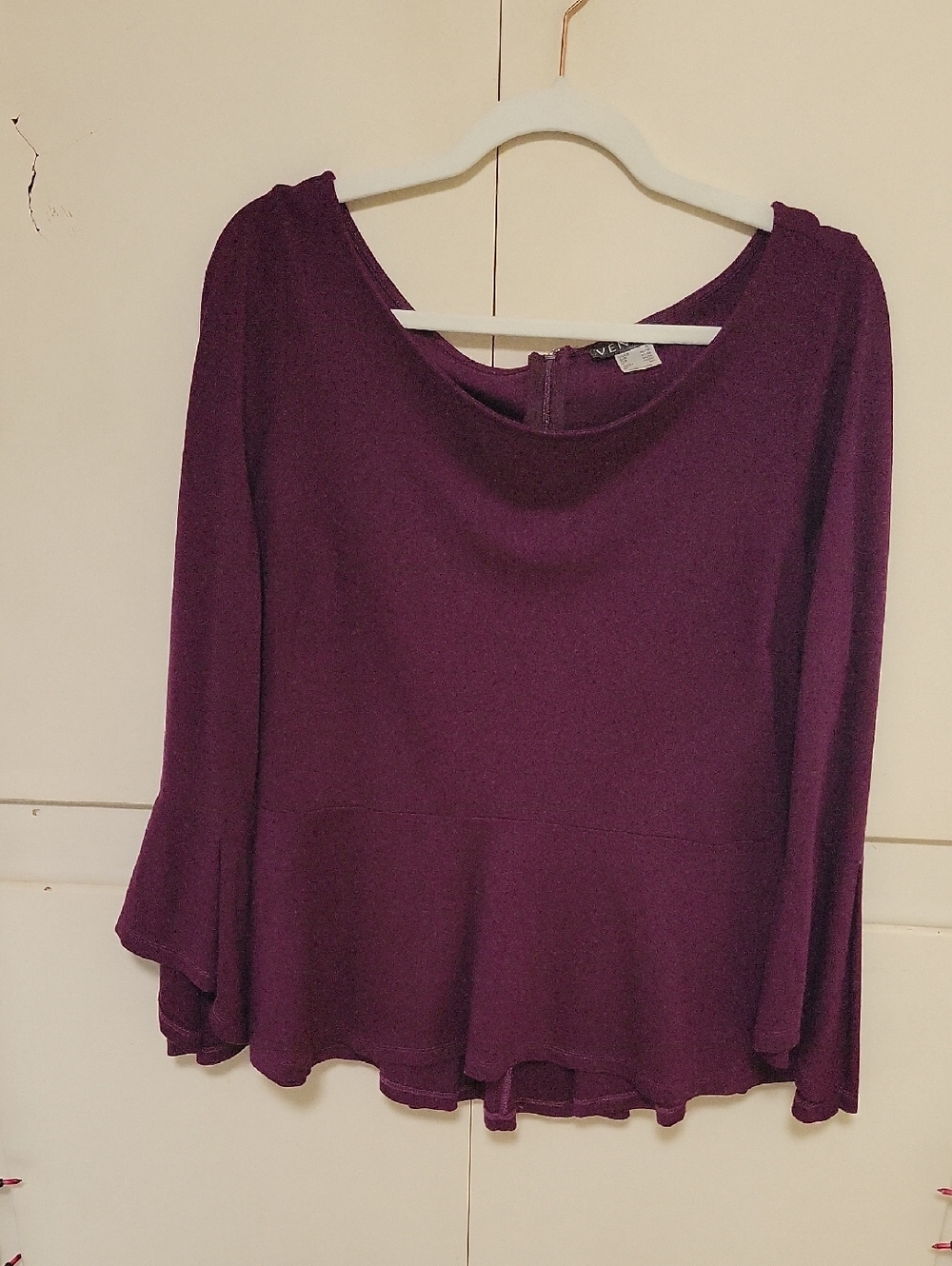 VENUS Deep Plum Long Sleeve Top